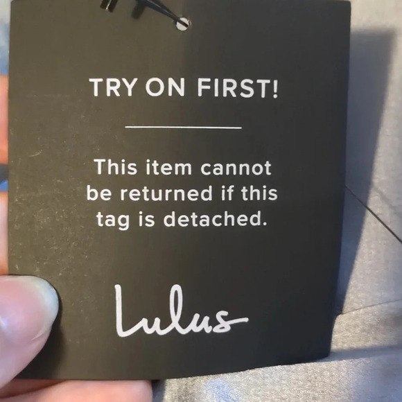 NWT Blue Satin Asymmetrical Tie-Back Midi Dress - Picture 3 of 5